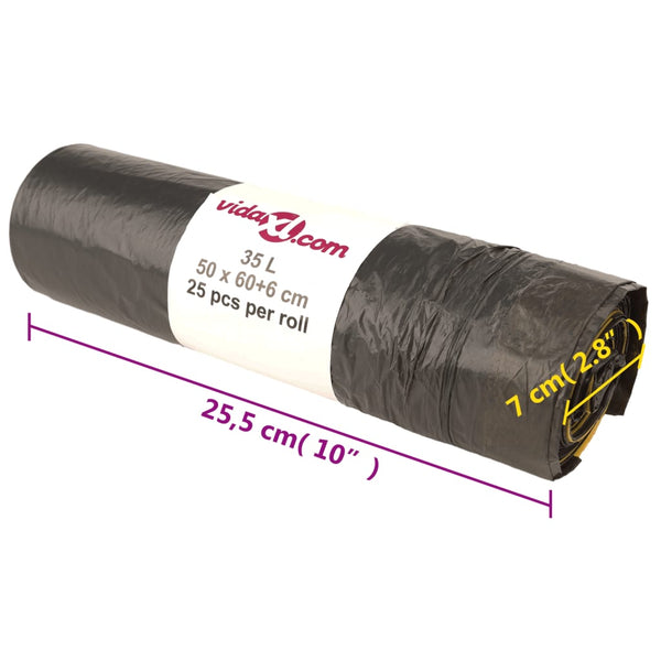 Schwarze Müllsäcke mit Zugband Constatina 35 l (250 St.)