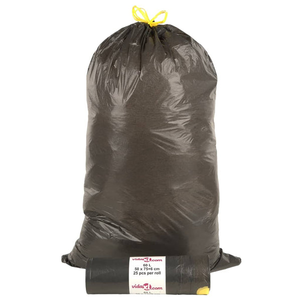 Musta roskapussit kiristysnyöreillä Constatina 60 l (250 kpl)