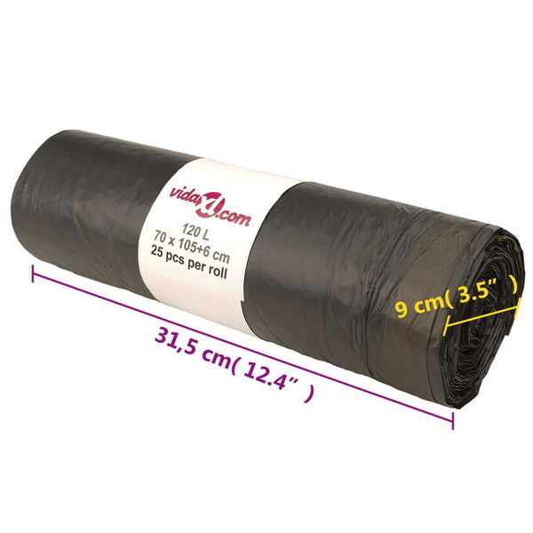 Musta roskapussit kiristysnyöreillä Constatina 120 l (250 kpl)