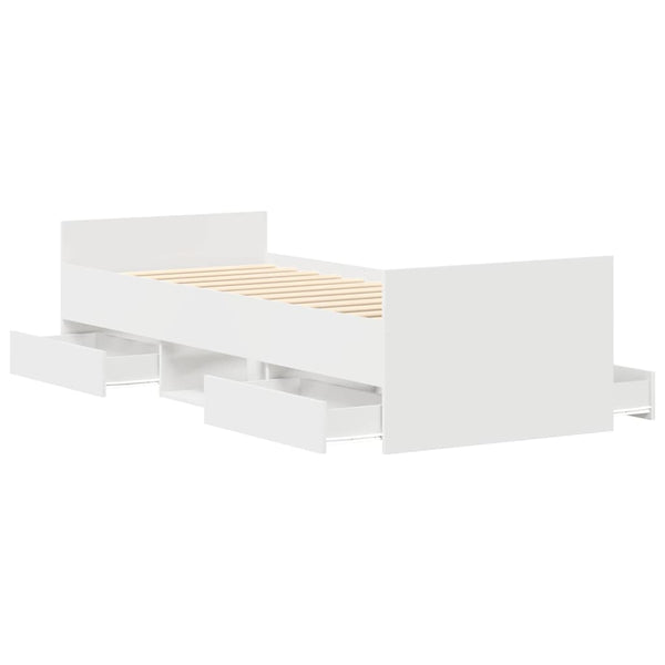 Weißes Bettgestell mit Kopfteil Milu 100x200cm