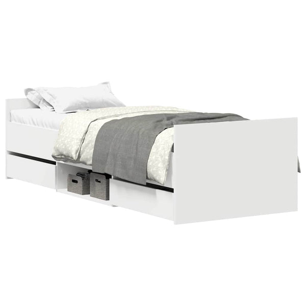Bettgestell Milu weiß mit Kopfteilen 75x190cm