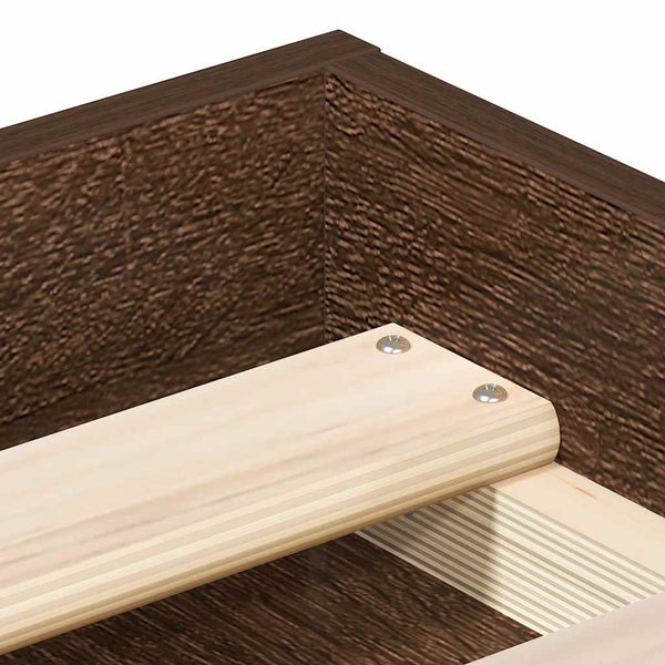 Bettgestell Tisha aus brauner Eiche 90x200cm