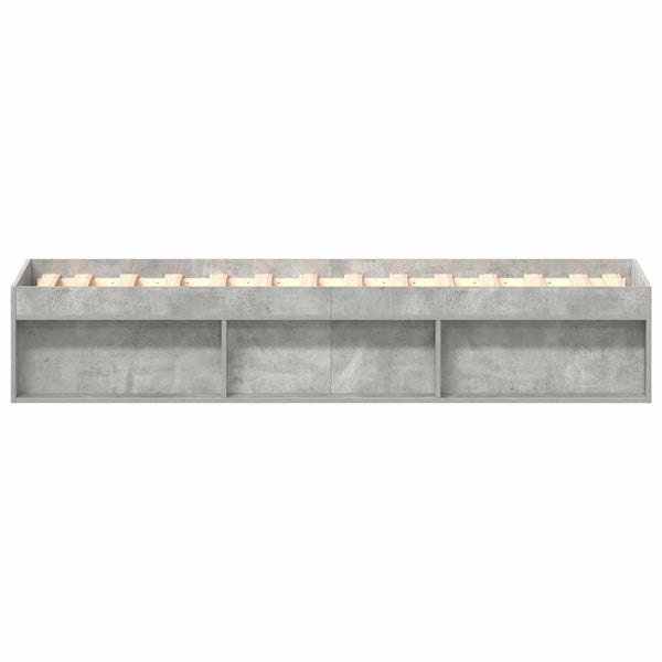 Betoninharmaa sängynrunko Tisha 100x200cm