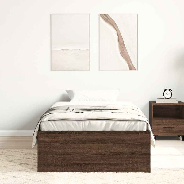 Bettgestell Tisha aus brauner Eiche 100x200cm