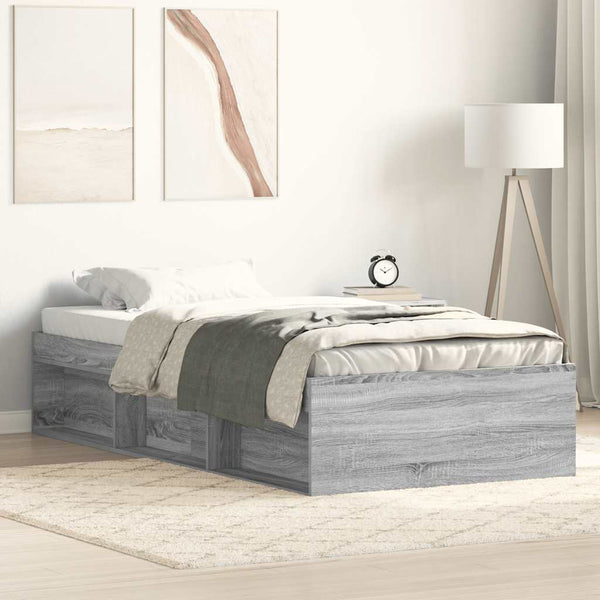 Grauer Bettrahmen Tisha 90x190cm