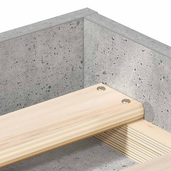 Bettrahmen Tisha 75x190cm (small single) in Betongrau