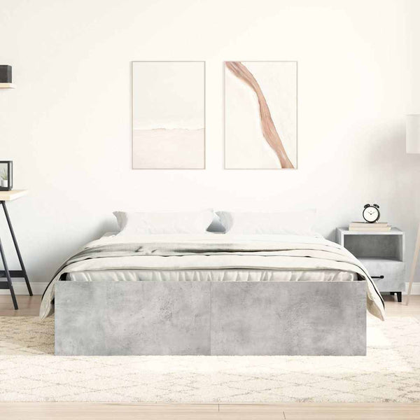 Betoninharmaa sängynrunko Tisha 150x200cm (king size)