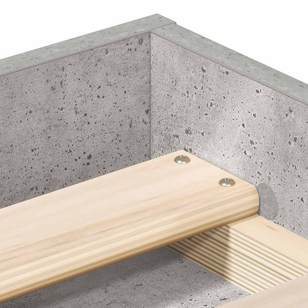Betoninharmaa sängynrunko Tisha 150x200cm (king size)