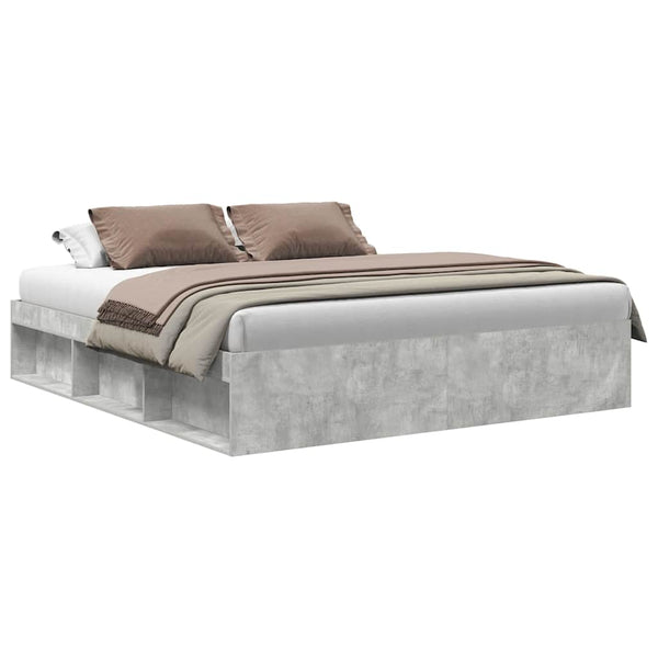 Betongraues Bettgestell Tisha 180x200cm (Super-Kingsize)