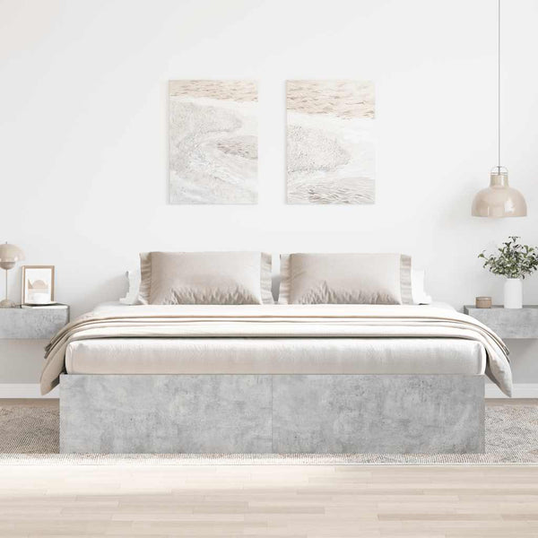 Betongraues Bettgestell Tisha 180x200cm (Super-Kingsize)