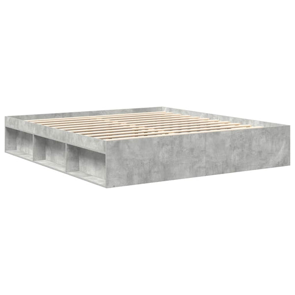 Betongraues Bettgestell Tisha 180x200cm (Super-Kingsize)
