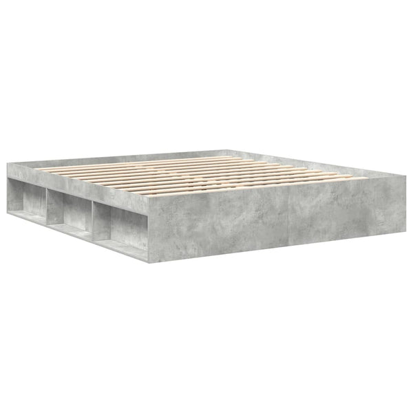 Betongraues Bettgestell Tisha 180x200cm (Super-Kingsize)