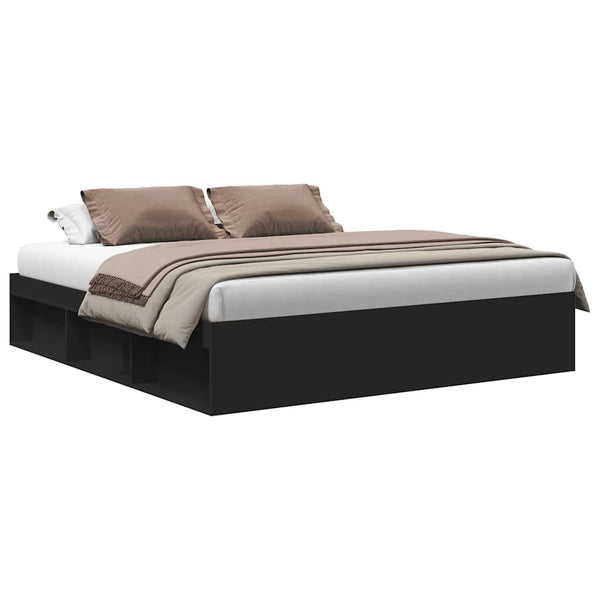 Schwarzer Bettrahmen Tisha 200x200cm