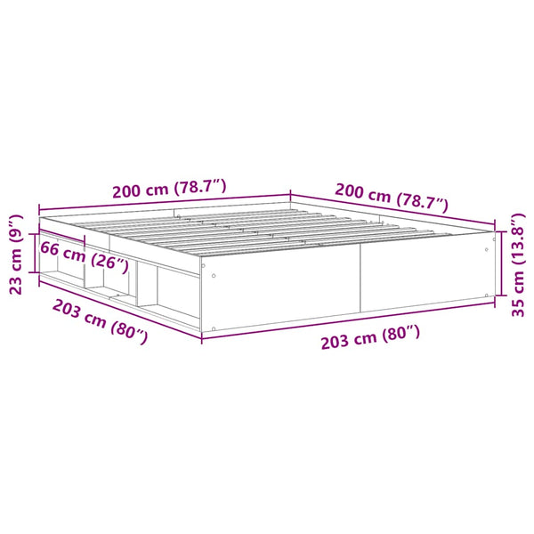 Schwarzer Bettrahmen Tisha 200x200cm