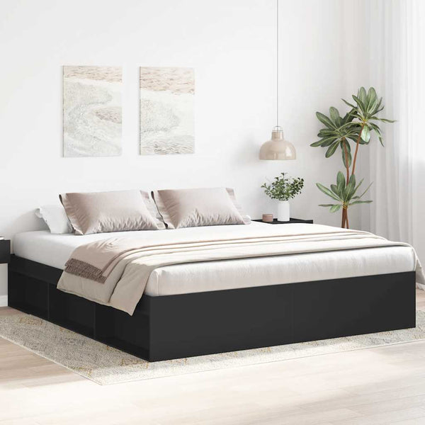 Schwarzer Bettrahmen Tisha 200x200cm
