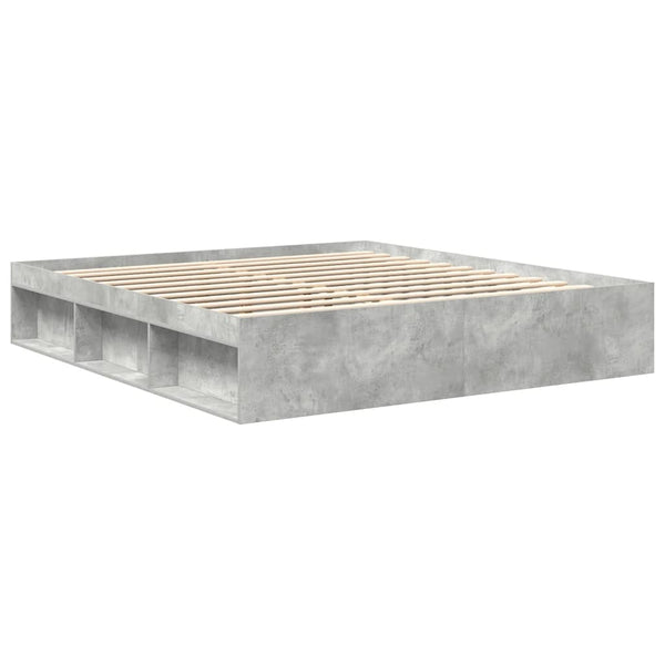 Betoninharmaa sängynrunko Tisha 200x200cm