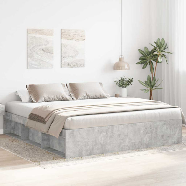 Betoninharmaa sängynrunko Tisha 200x200cm