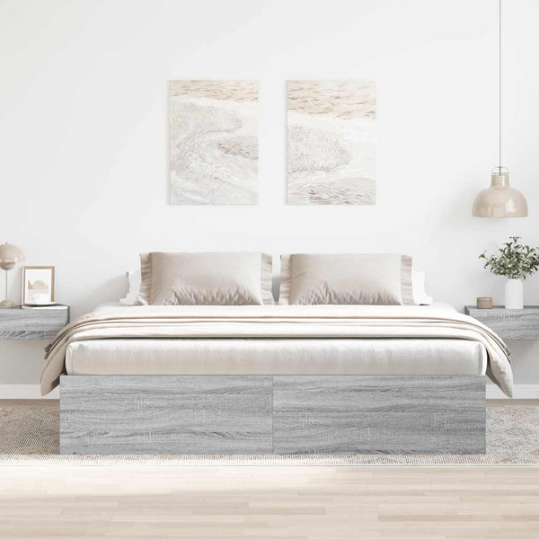 Graues Bettgestell Tisha 200x200cm
