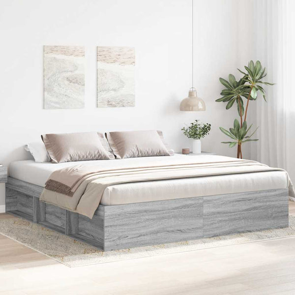 Graues Bettgestell Tisha 200x200cm