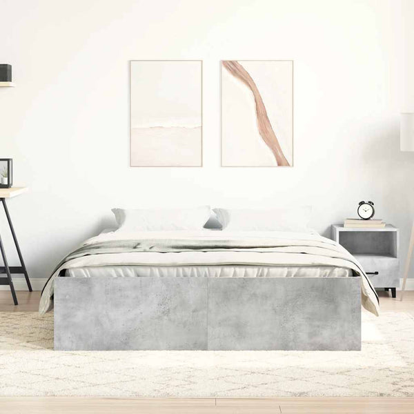 Betoninharmaa sängynrunko Tisha 120x190cm (small double)