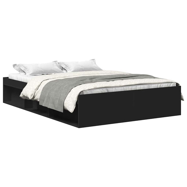 Schwarzes Bettgestell Tisha 135x190cm (Doppelbett)