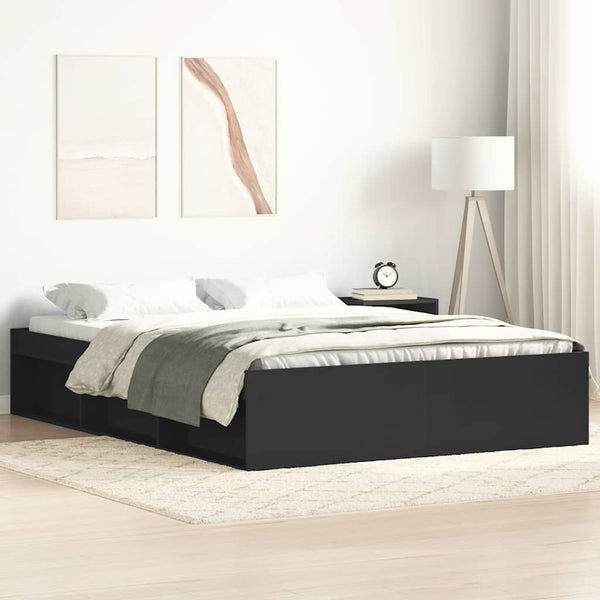 Schwarzes Bettgestell Tisha 135x190cm (Doppelbett)