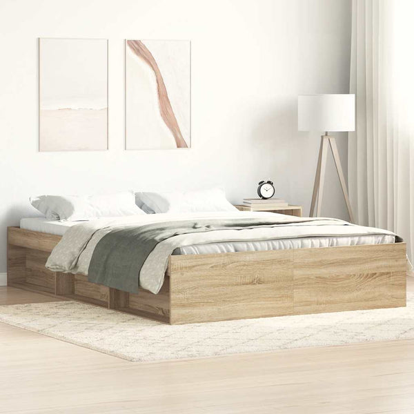 Sonoma-Eiche Bettrahmen Tisha 135x190cm (Doppelbett)