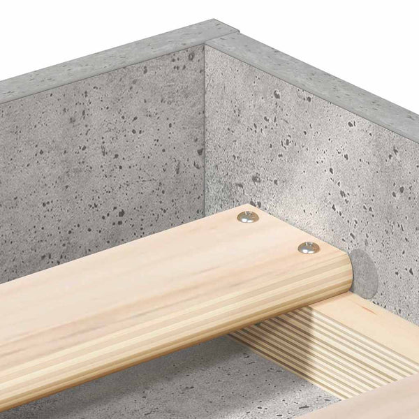 Betongraues Bettgestell Tisha 135x190cm (Doppelbett)