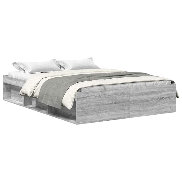 Grauer Bettrahmen Tisha 135x190cm (Doppelbett)
