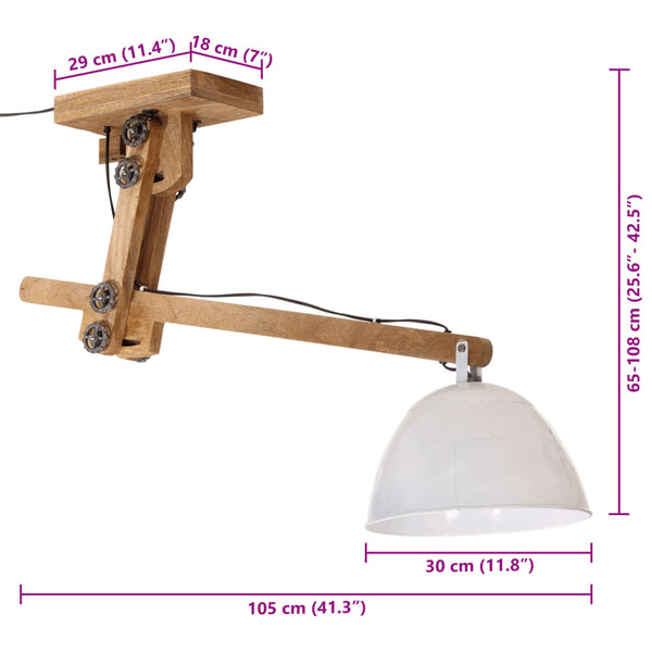 Weiße Deckenleuchte Ciurescu 105x30x65-108cm (25 W, E27)