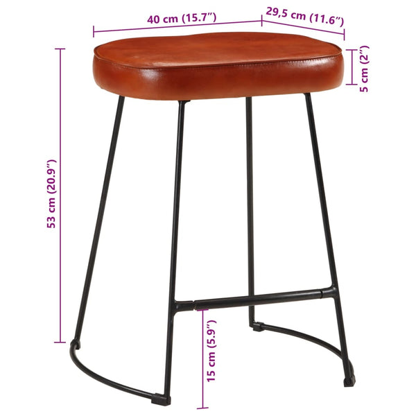 Barhocker Zeldesan dunkelbraun 40x29,5x53cm (2 Stück)
