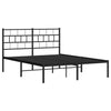 Schwarzes Metallbettgestell mit Kopfteil Orodan 140x190cm