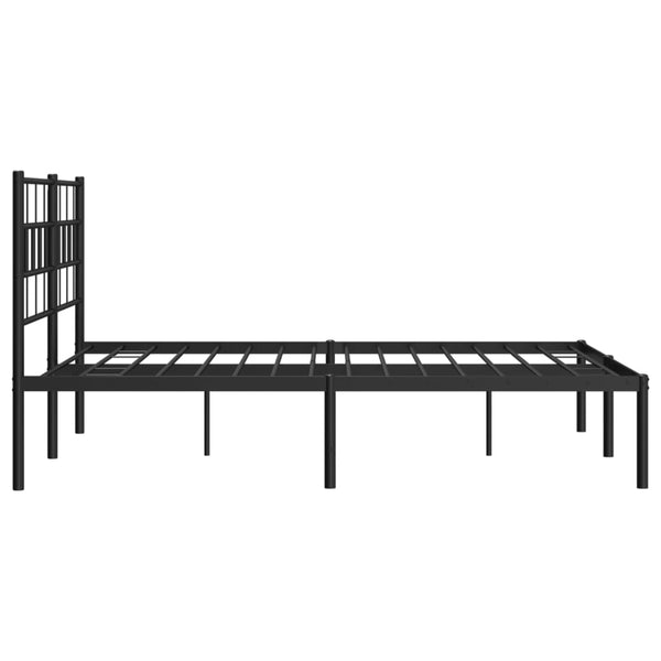 Schwarzes Metallbettgestell mit Kopfteil Orodan 140x200cm