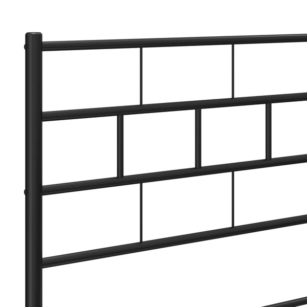Schwarzes Metallbettgestell mit Kopfteil Orodan 140x200cm