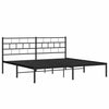 Schwarzes Metallbettgestell mit Kopfteil Orodan 183x213cm