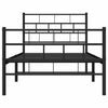 Schwarzes Metallbettgestell mit Kopfteil Orodan 100x190cm