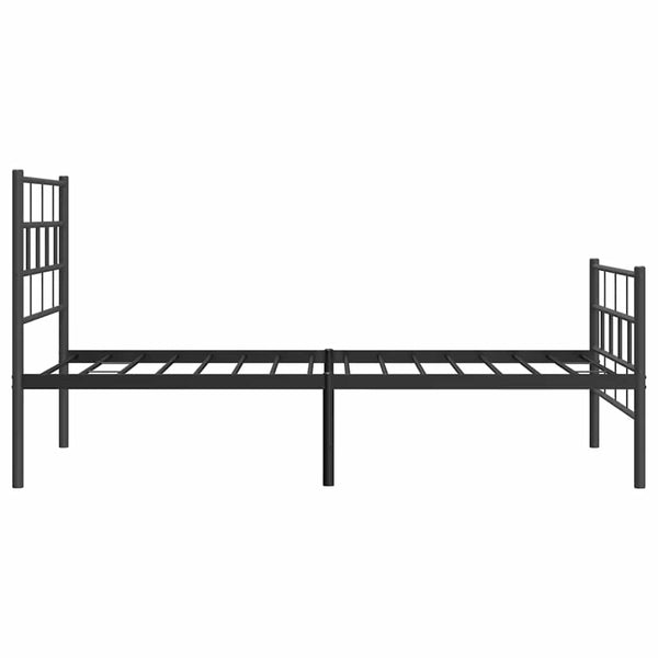 Schwarzes Metallbettgestell mit Kopfteil Orodan 100x190cm