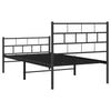 Schwarzes Metallbettgestell mit Kopfteil Orodan 100x190cm