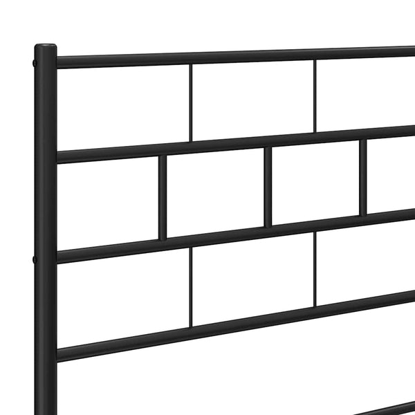 Schwarzes Metallbettgestell mit Kopfteil Orodan 100x190cm