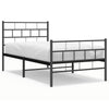 Schwarzes Metallbettgestell mit Kopfteil Orodan 107x203cm