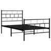 Schwarzes Metallbettgestell mit Kopfteil Orodan 107x203cm