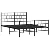 Schwarzes Metallbettgestell mit Kopfteilen Orodan 120x190cm