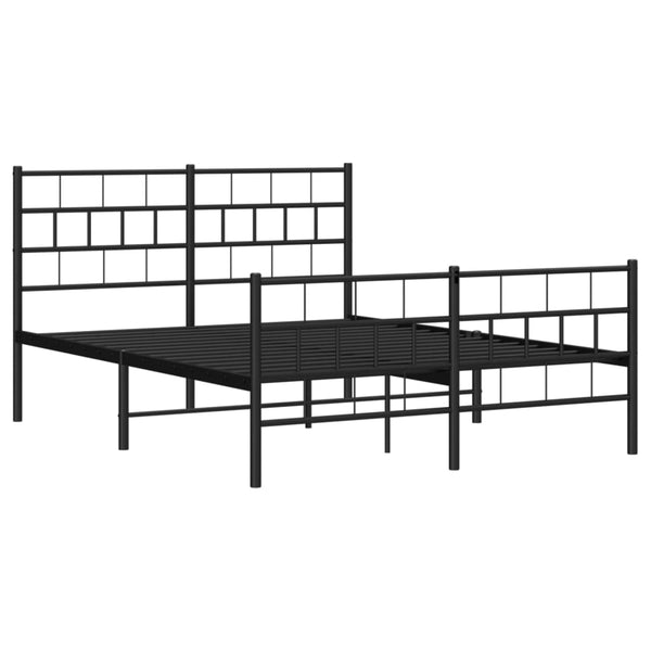 Schwarzes Metallbettgestell mit Kopfteilen Orodan 120x190cm
