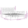 Schwarzes Metallbettgestell mit Kopfteilen Orodan 120x190cm