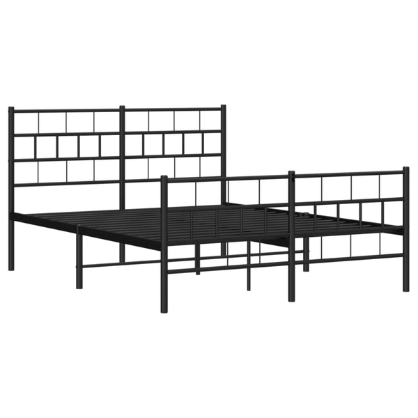 Schwarzes Metallbettgestell mit Kopfteilen Orodan 120x200cm