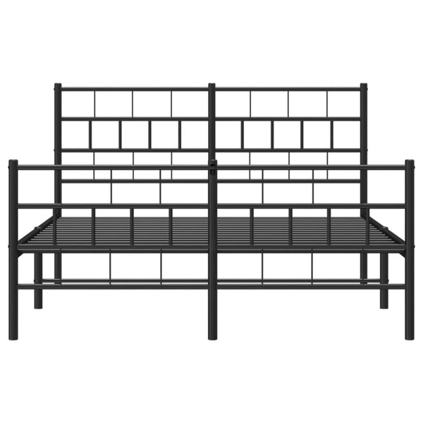 Schwarzes Metallbettgestell mit Kopfteilen Orodan 120x200cm
