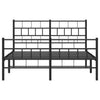 Schwarzes Metallbettgestell mit Kopfteil Orodan 150x200cm