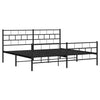 Schwarzes Metallbettgestell mit Kopfteil Orodan 183x213cm
