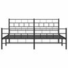 Schwarzes Metallbettgestell mit Kopfteil Orodan 183x213cm