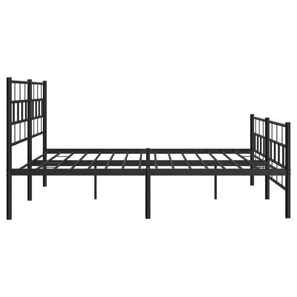 Schwarzes Metallbettgestell mit Kopfteil Orodan 183x213cm
